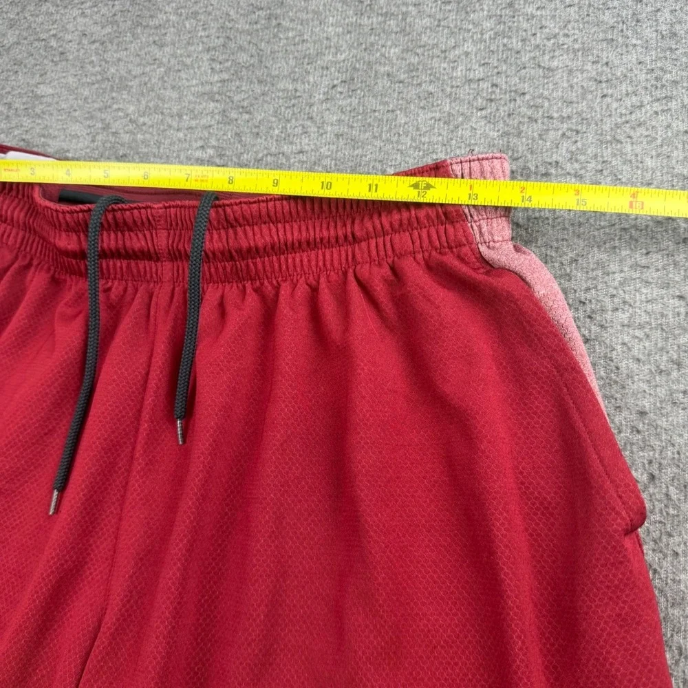 Nike Basketball Shorts Men's Large Red Dri-FIT Mesh Athletic Gym Training